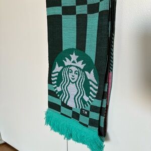 NWOT Starbucks Teal and Black Logo Scarf